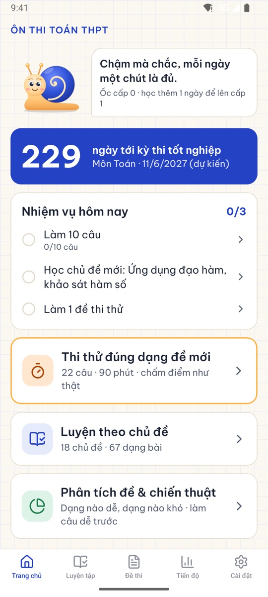 Trang chủ app Toán với Ốc Fibo